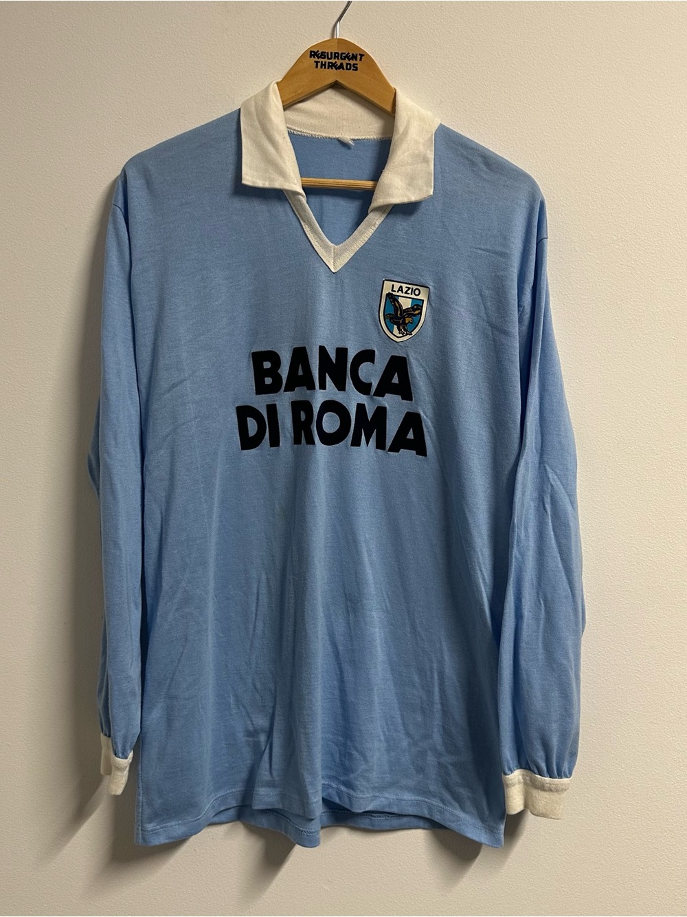 1990s Lazio FC Banca Di Roma Long Sleeve Soccer Jersey Shirt Futbol Large